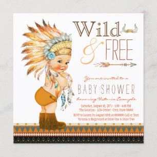 Invitation Garçons Sauvages et Libres Baby Shower Tribal