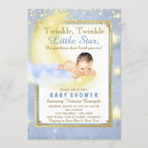 Invitation Garçons Twinkle Twinkle Little Star Baby shower