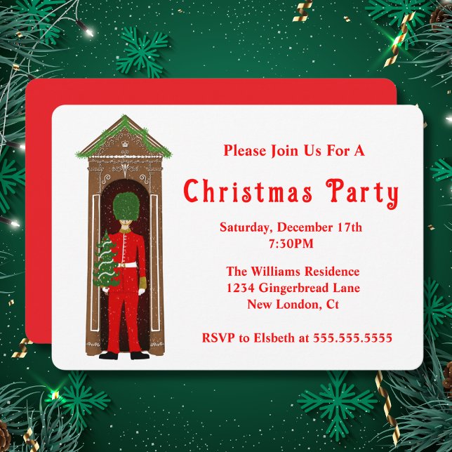 Invitation Garde Royale de Noël Avec Maison en pain d'épice (Créateur téléchargé)