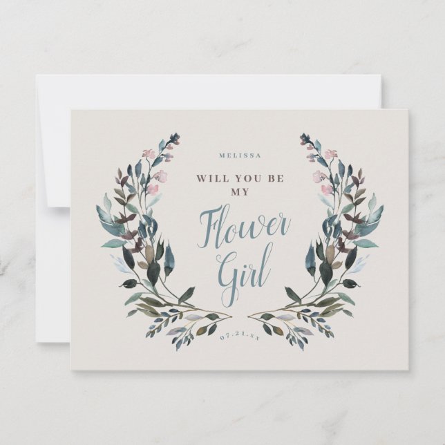 Invitation Garden Crest Eggshell Bridesmaid Flower Girl (Devant)