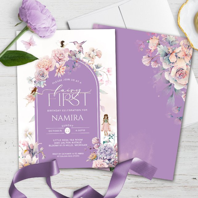 Invitation Garden Fairies Little Fairy Premier anniversaire (Créateur téléchargé)