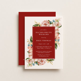 Invitation Garden Floral Bachelorette Weekend