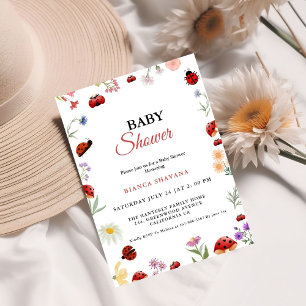 Invitation Garden Flower Little Love Bug Baby shower