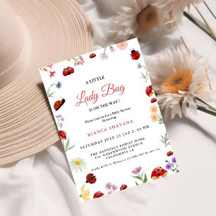 Invitation Garden Flower Little Love Bug Baby shower