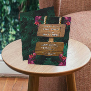 Invitation Garden Green Fern Feuilles & Fête des mariées Flor