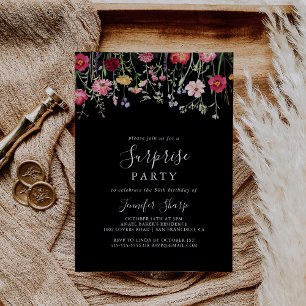 Invitation Garden Multicolore Fleur sauvage Surprise Party