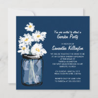 Garden Party Mason Jar & White Daisies