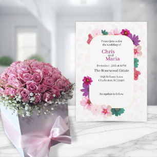 Invitation Garden Romance: Light Pink Floral Wedding