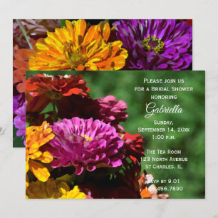 Invitation Garden Zinnia Flowers Fête des mariées