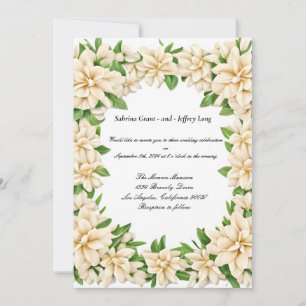Invitation Gardenia blanc Mariage de fleurs