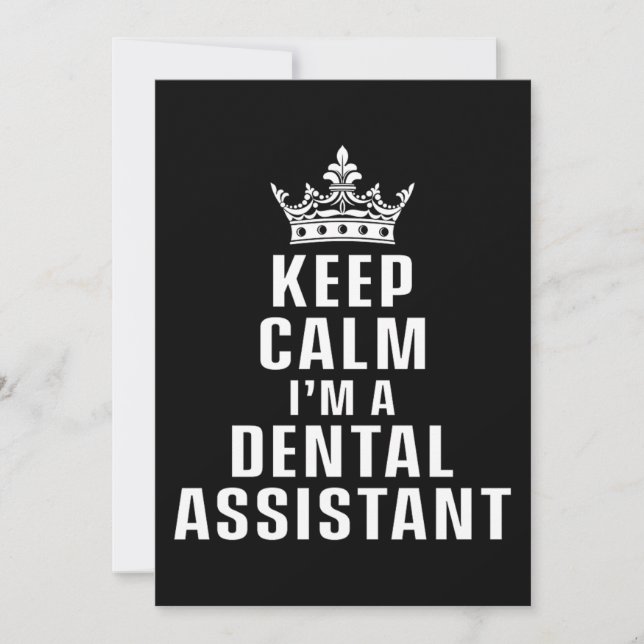 Invitation Garder calme Dental Assistant Dentiste Dentistesse (Devant)