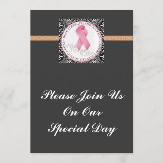 Invitation garder espoir vivant rose ruban cancer du sein