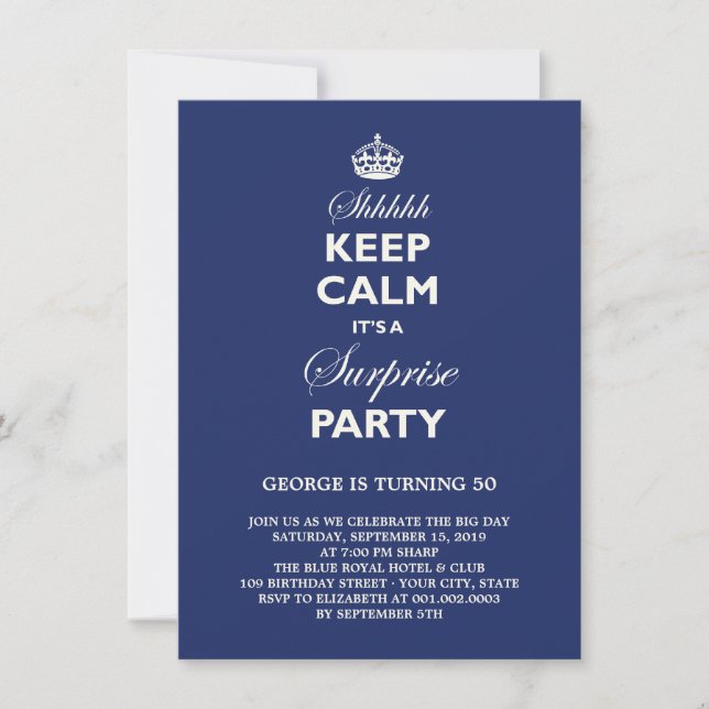 Invitation Gardez la fête d'anniversaire drôle calme de (Devant)