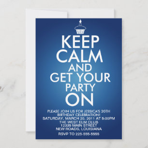 Invitation Gardez le calme Anniversaire