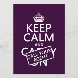 Invitation Gardez le calme et appelez votre agent (toute