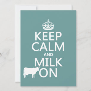 Invitation Gardez le calme et le lait allumé (vaches) (dans t