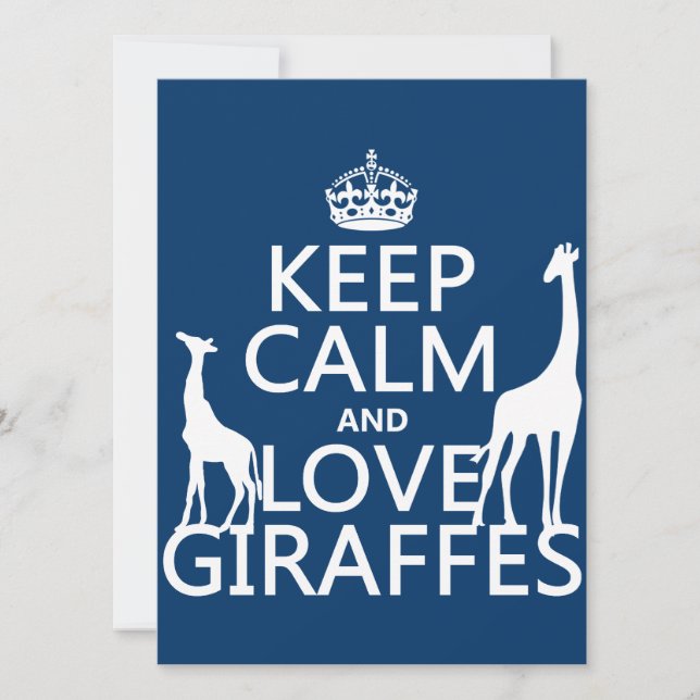 Invitation Gardez le calme et les girafes d'amour - toutes le (Devant)