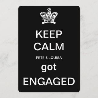 Invitation gardez le calme que nous nous sommes fiancé