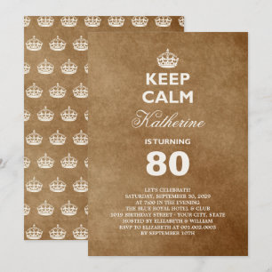 Invitation Gardez le calme Vintage Jalon d'anniversaire Invit