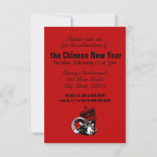 Invitation Gardez votre calme et célébrez le Nouvel An chinoi
