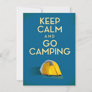Invitation Gardez votre calme et partez camper impression vin