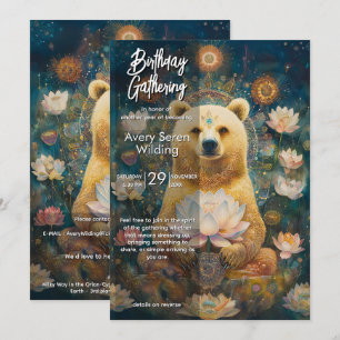 Invitation Gardien Doré Conception d'ours