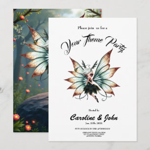 Invitation Gardienne Féerique Mignonne dans la Forêt Magique