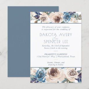 Invitation Garland floral bouché   Mariage Motif Pastel