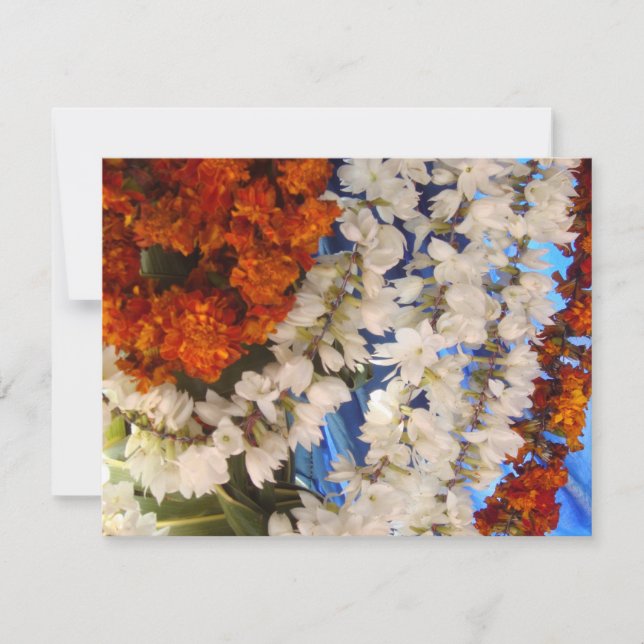 Invitation Garrière de fleurs indiennes (Devant)