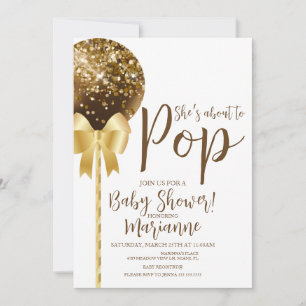 Invitation Gâteau au Chocolat Pop About to Pop Baby Shower 