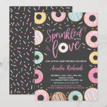 Invitation Gâteau Bébé Saupoudré D'Amour