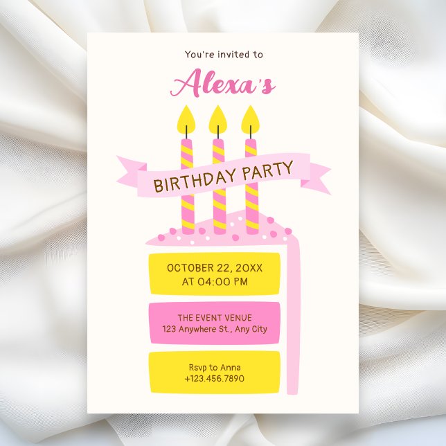 Invitation Gâteau d'anniversaire  (Créateur téléchargé)
