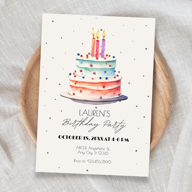 Invitation Gâteau d'anniversaire  (Créateur téléchargé)