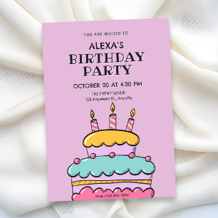 Invitation Gâteau d'anniversaire