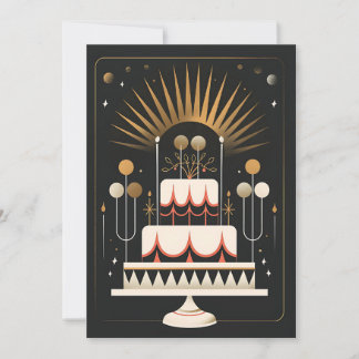 Invitation Gâteau d'anniversaire Art déco
