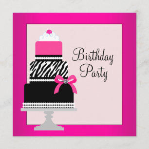 Invitation Gâteau d'anniversaire aux cupcakes rose gâteau