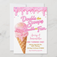 Gâteau d'anniversaire rose Double the Scoops Paill