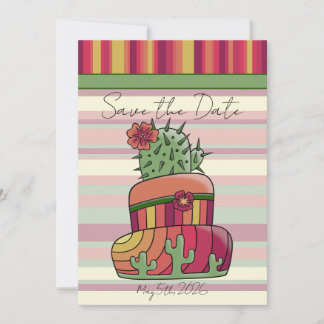 Invitation Gâteau de mariage Cactus "Save the Date"