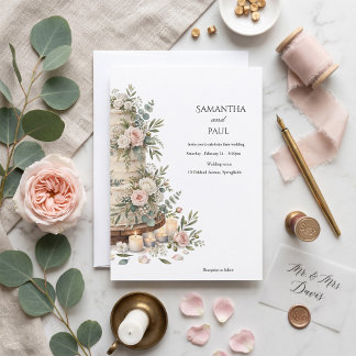 Invitation Gâteau de mariage rustique