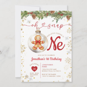 Invitation Gâteau de Noël au Gingembre Fête d'anniversaire Co