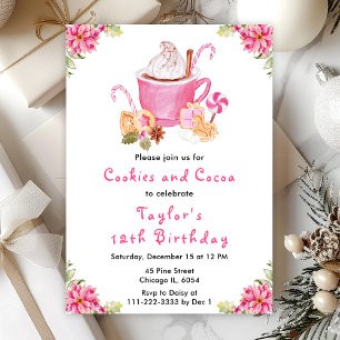 Invitation Gâteau de Noël et Fête d'Anniversaire au Chocolat 
