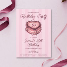 Gâteau en forme de cœur pour anniversaire Coquette