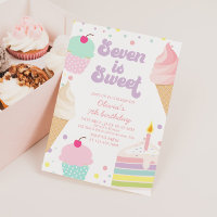 Gâteau et glace pour un 7ème anniversaire