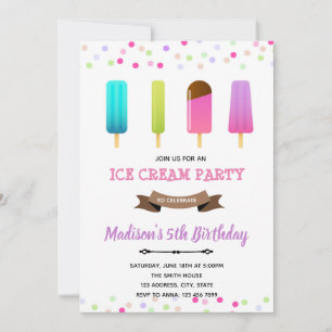 Invitation Gâteau glacé anniversaire anniversaire