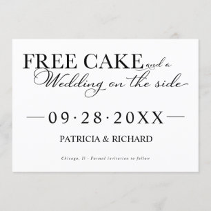 Invitation Gâteau gratuit drôle mariage enregistrer la date n