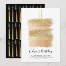 Gâteau Invitation, Filles Deuxième Anniversaire Or