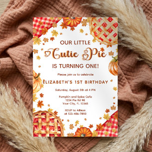 Invitation Gâteau Mignon Citrouille Garçon Fille Fête 1er Ann