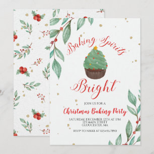 Invitation Gâteau pour fête de pâtisserie de Noël