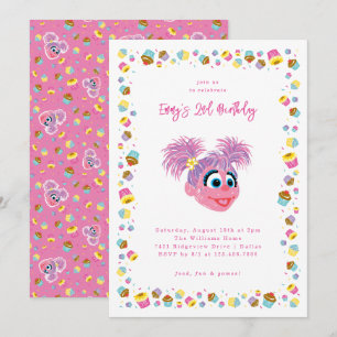 Invitation Gâteaux Abby Cadabby et Confettis Anniversaire