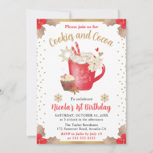 Invitation Gâteaux de l'hiver à l'aquarelle et anniversaire a